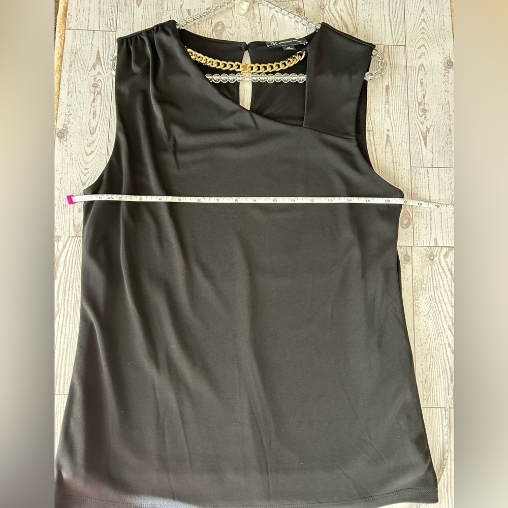 INC International Concepts Black Chain Detail Tank Top - Picture 8 of 10